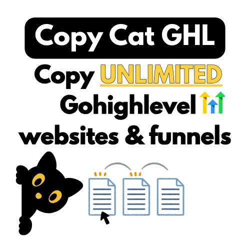 Copy Cat GHL-Produktbild: GoHighLevel-Websites und -Trichter kopieren